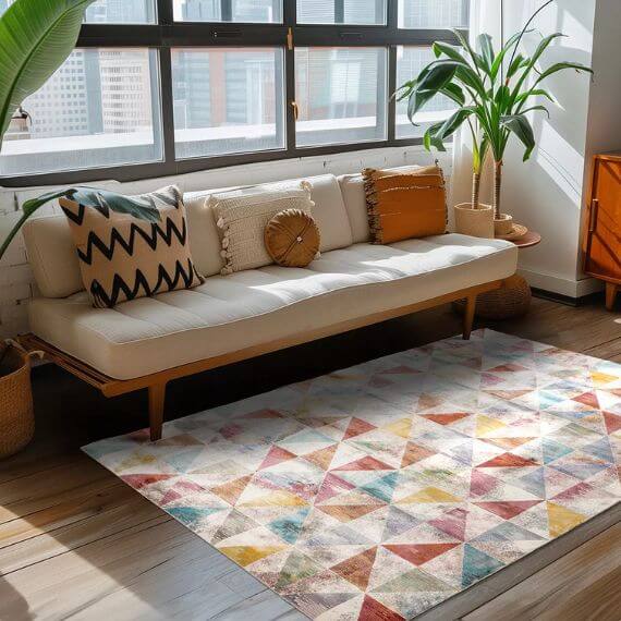 Tapis géométrique design multicolore Cirillo